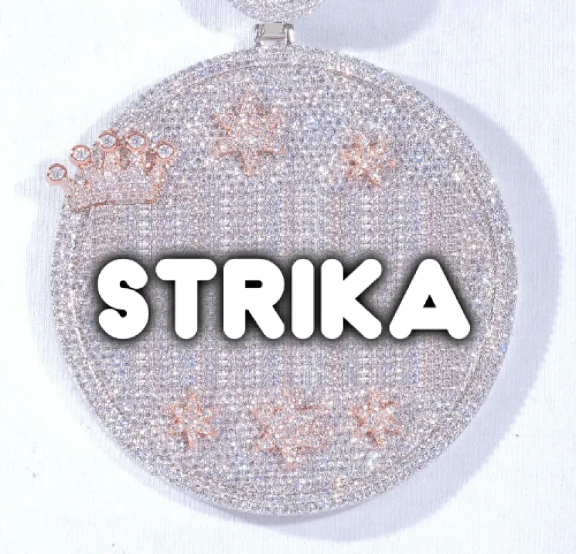 CUSTOM LETTER NECKLACE 3D BIG CROWN DISC sold by The GUU Shop