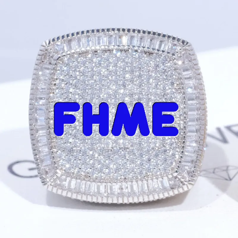 CUSTOM LETTER 3D ICED RING sold by The GUU Shop