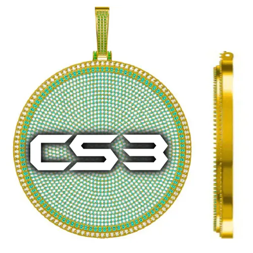 CUSTOM LETTER NECKLACE 3D BIG DISC sold by The GUU Shop