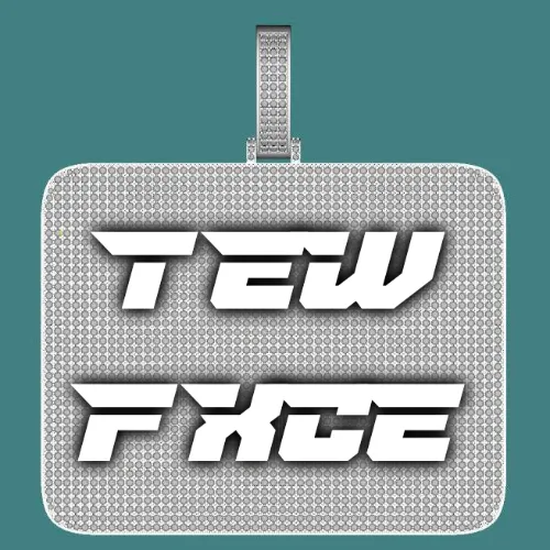 CUSTOM LETTER NECKLACE 3D BIG SQUARE sold by The GUU Shop