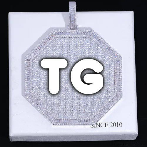 CUSTOM LETTER NECKLACE 3D BIG OCTAGON sold by The GUU Shop