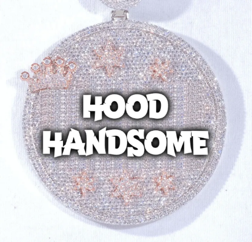 CUSTOM LETTER NECKLACE 3D BIG CROWN DISC sold by The GUU Shop