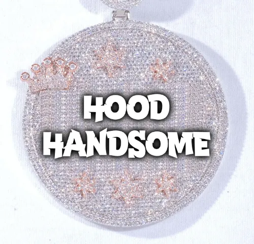 CUSTOM LETTER NECKLACE 3D BIG CROWN DISC sold by The GUU Shop