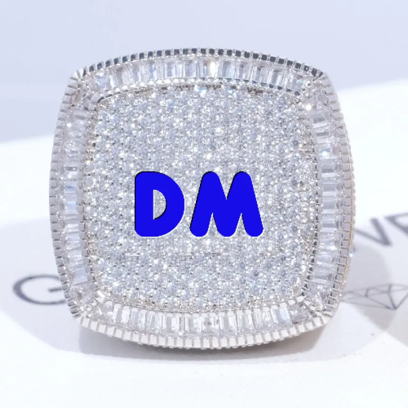 CUSTOM LETTER 3D ICED RING sold by The GUU Shop