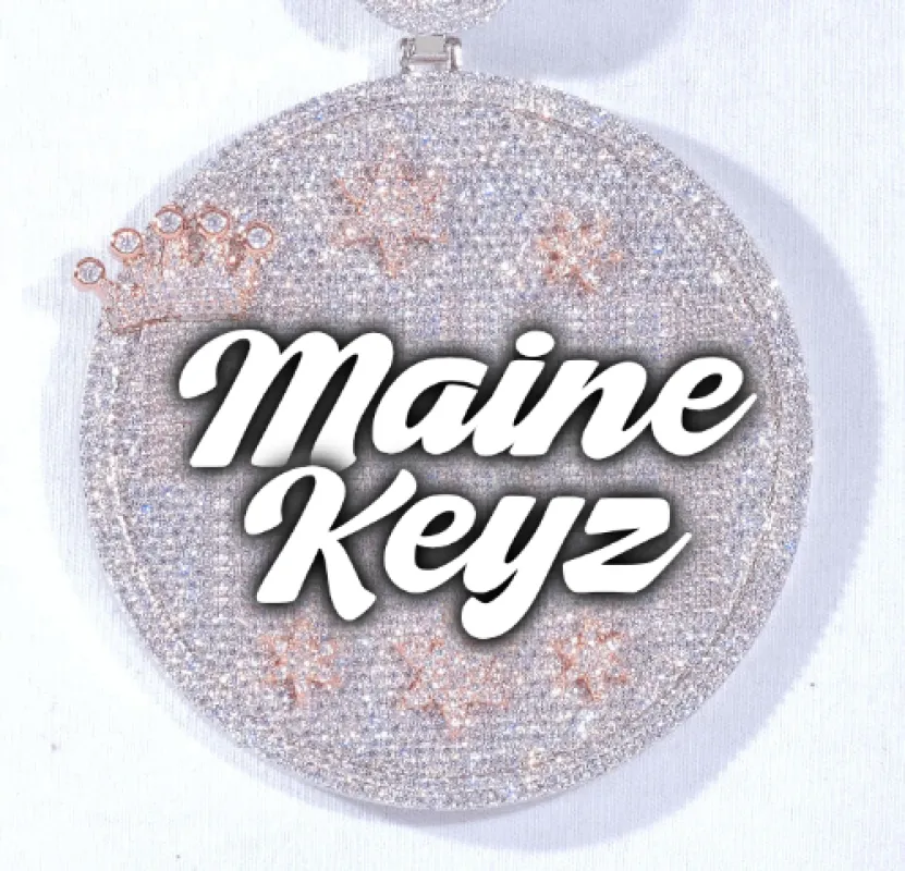 CUSTOM LETTER NECKLACE 3D BIG CROWN DISC sold by The GUU Shop