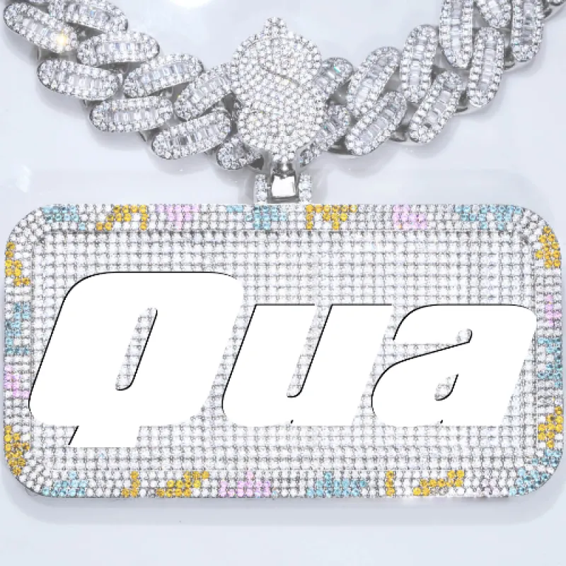 CUSTOM LETTER NECKLACE 3D COLORFUL SQUARE made by The GUU Shop