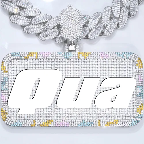 CUSTOM LETTER NECKLACE 3D COLORFUL SQUARE sold by The GUU Shop