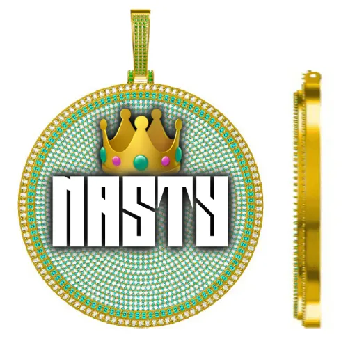 CUSTOM LETTER NECKLACE 3D BIG DISC sold by The GUU Shop