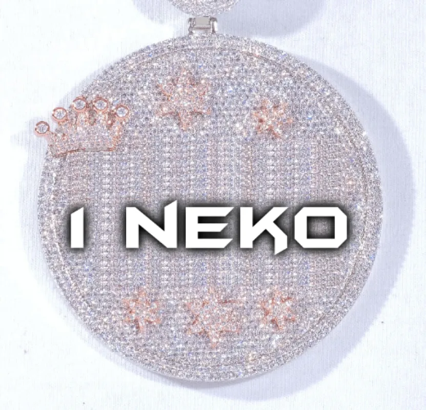 CUSTOM LETTER NECKLACE 3D BIG CROWN DISC sold by The GUU Shop