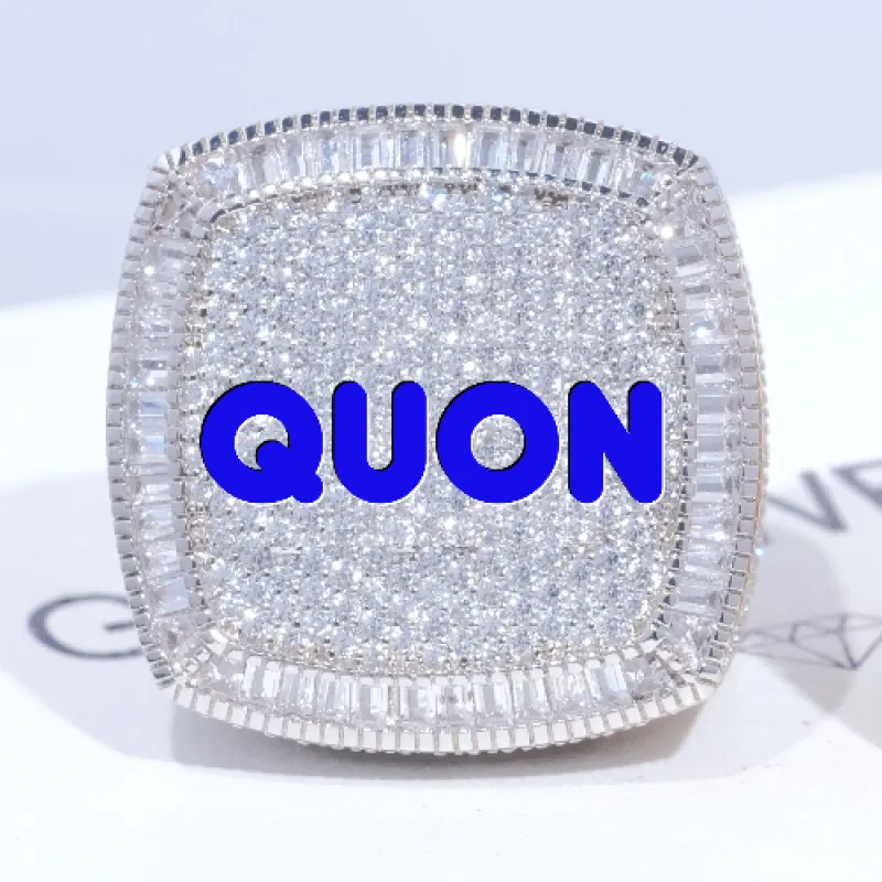 CUSTOM LETTER 3D ICED RING sold by The GUU Shop