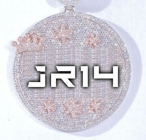 CUSTOM LETTER NECKLACE 3D BIG CROWN DISC sold by The GUU Shop