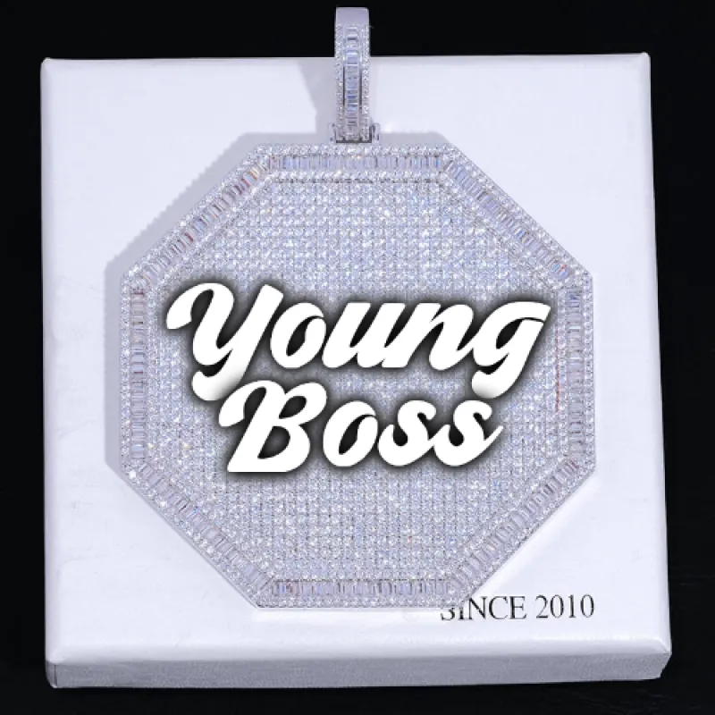 CUSTOM LETTER NECKLACE 3D BIG OCTAGON sold by The GUU Shop