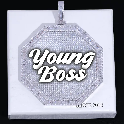 CUSTOM LETTER NECKLACE 3D BIG OCTAGON sold by The GUU Shop