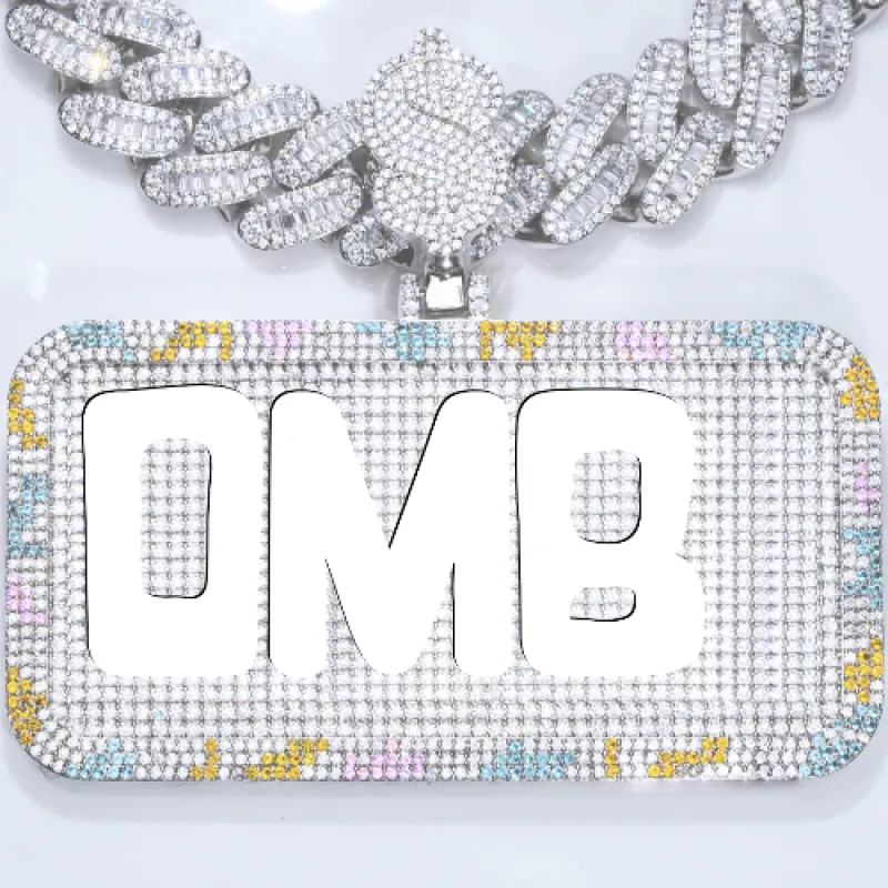 CUSTOM LETTER NECKLACE 3D COLORFUL SQUARE sold by The GUU Shop