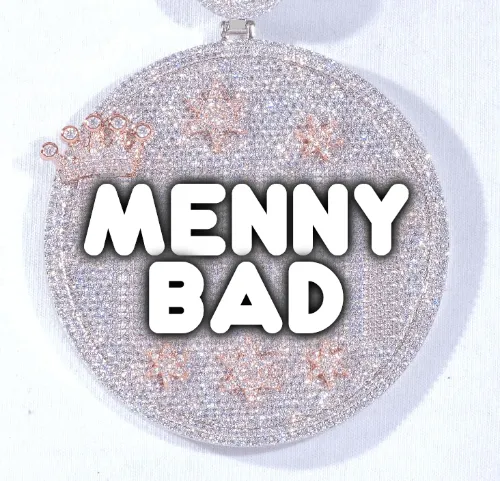 CUSTOM LETTER NECKLACE 3D BIG CROWN DISC sold by The GUU Shop