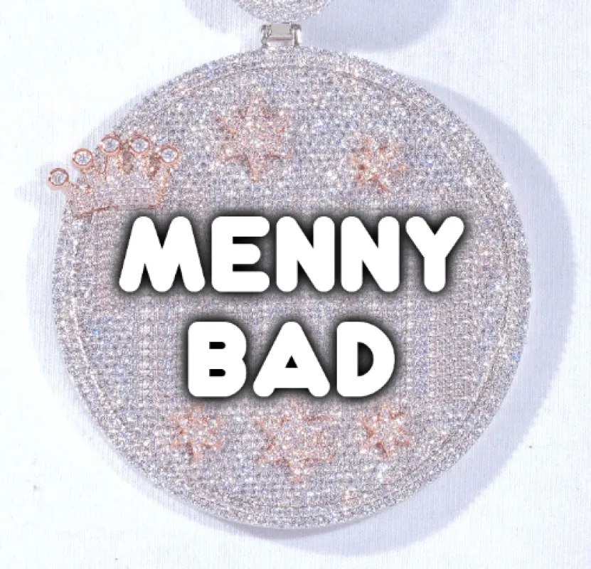 CUSTOM LETTER NECKLACE 3D BIG CROWN DISC sold by The GUU Shop