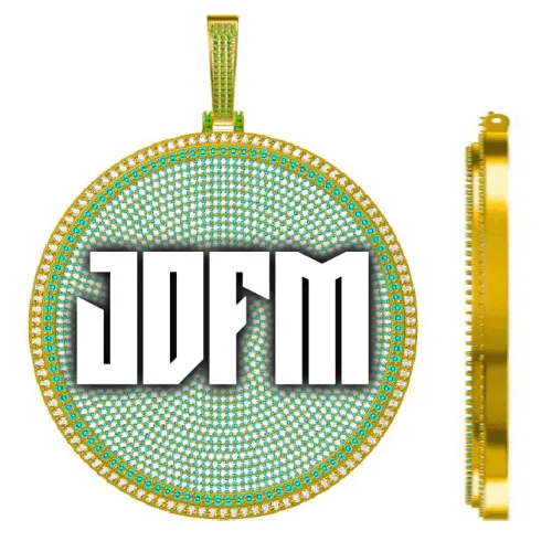 CUSTOM LETTER NECKLACE 3D BIG DISC sold by The GUU Shop