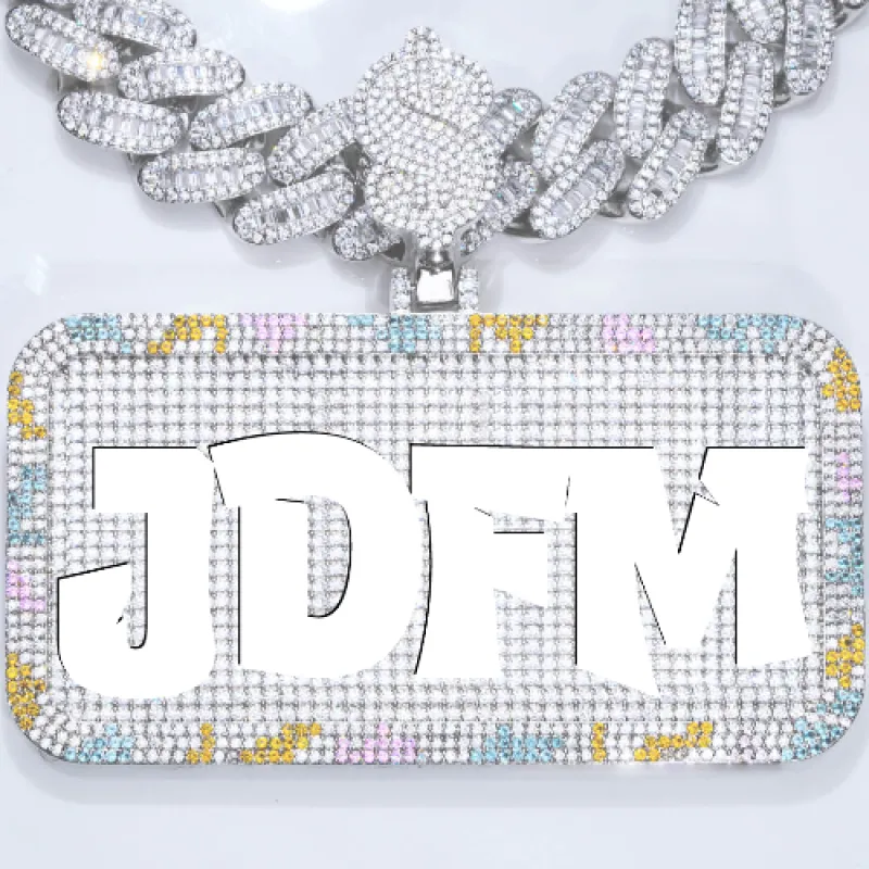 CUSTOM LETTER NECKLACE 3D COLORFUL SQUARE sold by The GUU Shop