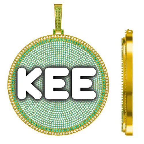 CUSTOM LETTER NECKLACE 3D BIG DISC sold by The GUU Shop