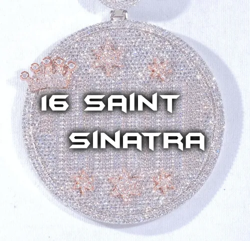 CUSTOM LETTER NECKLACE 3D BIG CROWN DISC sold by The GUU Shop