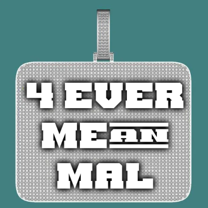 CUSTOM LETTER NECKLACE 3D BIG SQUARE sold by The GUU Shop