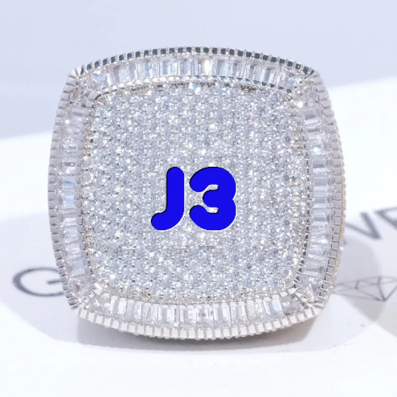 CUSTOM LETTER 3D ICED RING sold by The GUU Shop