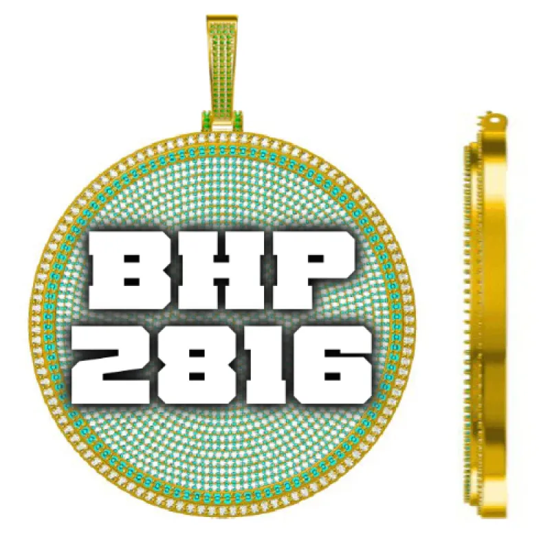 CUSTOM LETTER NECKLACE 3D BIG DISC sold by The GUU Shop