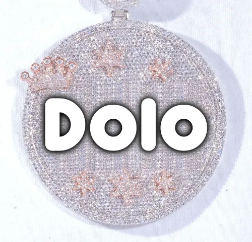 CUSTOM LETTER NECKLACE 3D BIG CROWN DISC sold by The GUU Shop