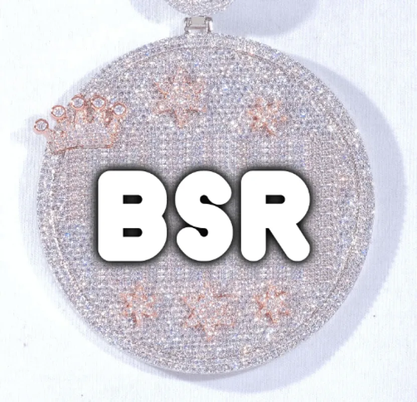 CUSTOM LETTER NECKLACE 3D BIG CROWN DISC sold by The GUU Shop