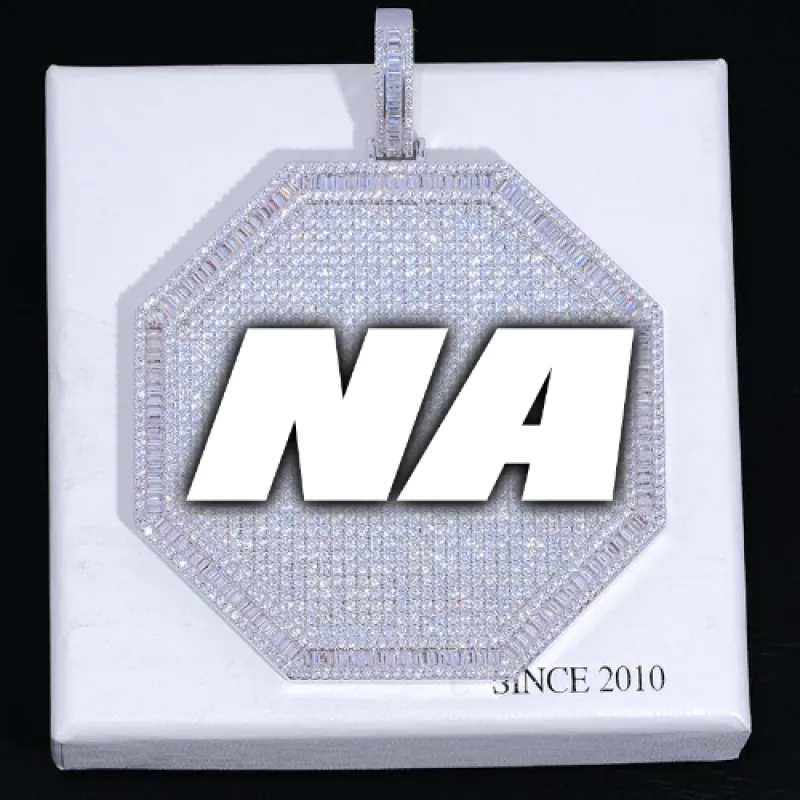 CUSTOM LETTER NECKLACE 3D BIG OCTAGON sold by The GUU Shop