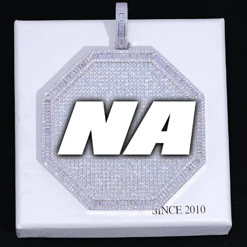 CUSTOM LETTER NECKLACE 3D BIG OCTAGON sold by The GUU Shop