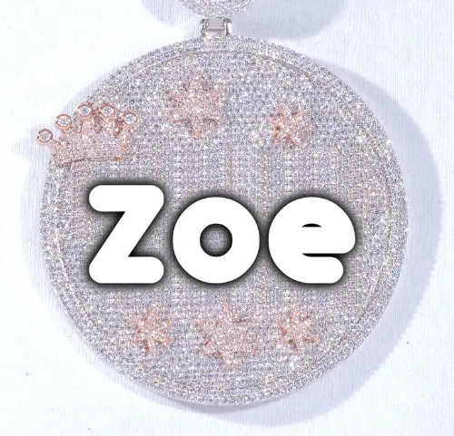 CUSTOM LETTER NECKLACE 3D BIG CROWN DISC sold by The GUU Shop