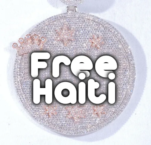 CUSTOM LETTER NECKLACE 3D BIG CROWN DISC sold by The GUU Shop