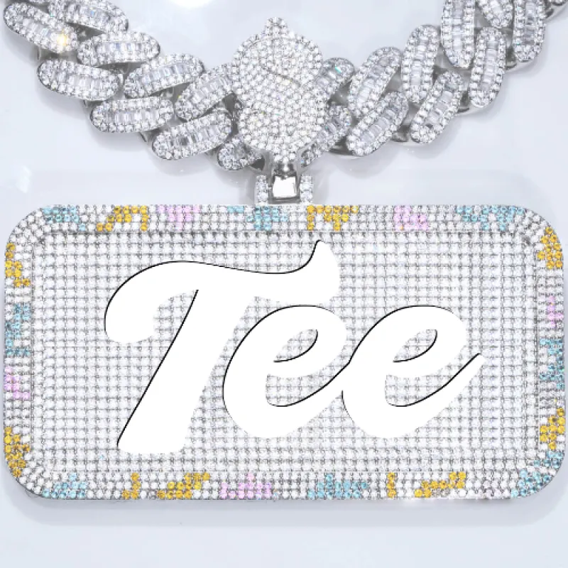 CUSTOM LETTER NECKLACE 3D COLORFUL SQUARE sold by The GUU Shop