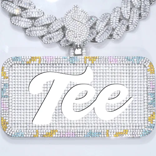 CUSTOM LETTER NECKLACE 3D COLORFUL SQUARE sold by The GUU Shop