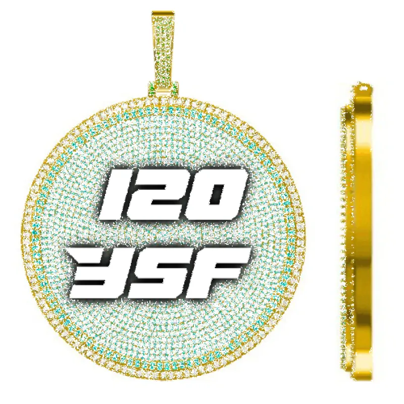 CUSTOM LETTER NECKLACE 3D BIG DISC sold by The GUU Shop