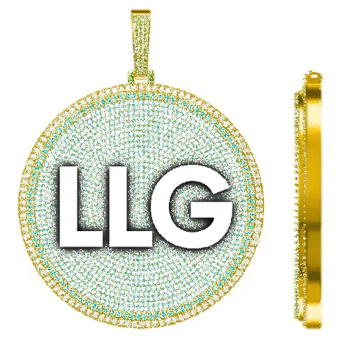 CUSTOM LETTER NECKLACE 3D BIG DISC sold by The GUU Shop