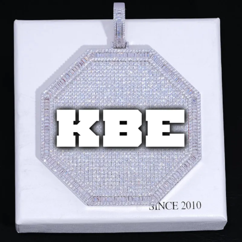 CUSTOM LETTER NECKLACE 3D BIG OCTAGON sold by The GUU Shop