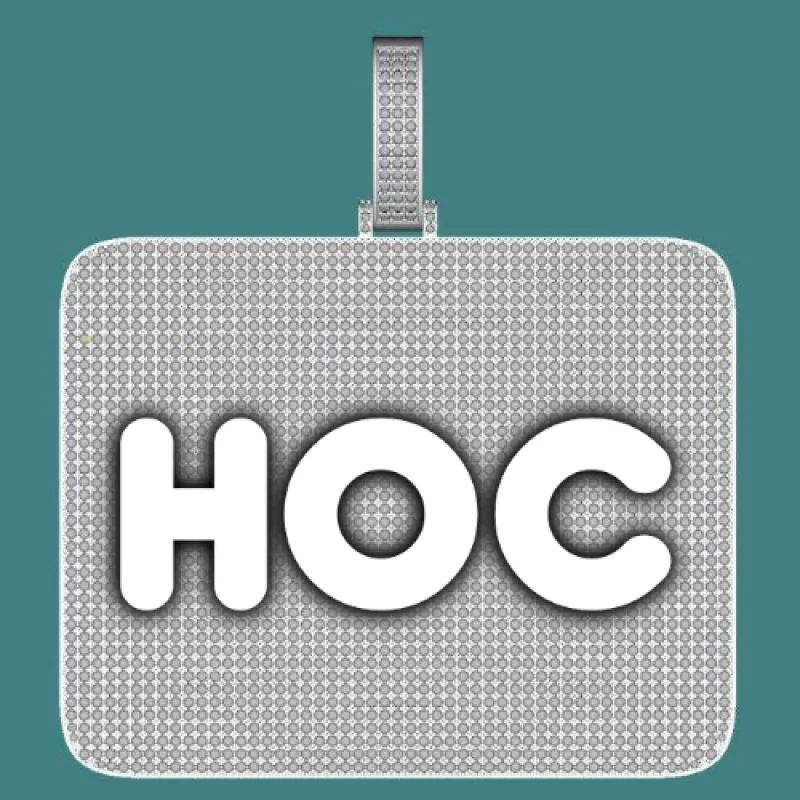 CUSTOM LETTER NECKLACE 3D BIG SQUARE sold by The GUU Shop