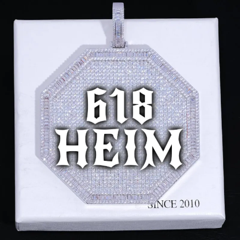 CUSTOM LETTER NECKLACE 3D BIG OCTAGON sold by The GUU Shop
