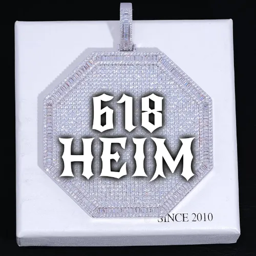 CUSTOM LETTER NECKLACE 3D BIG OCTAGON sold by The GUU Shop