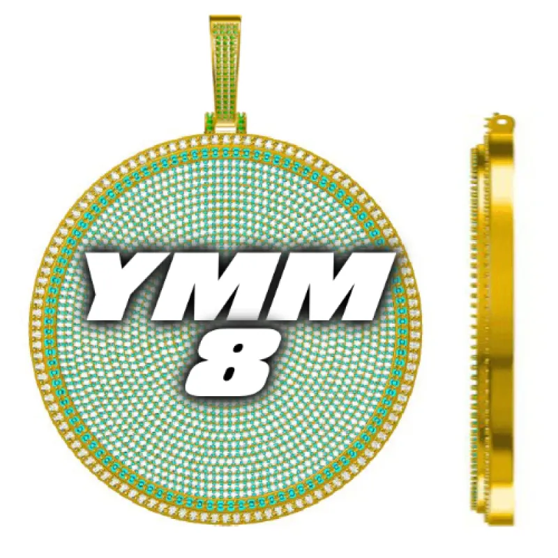 CUSTOM LETTER NECKLACE 3D BIG DISC sold by The GUU Shop