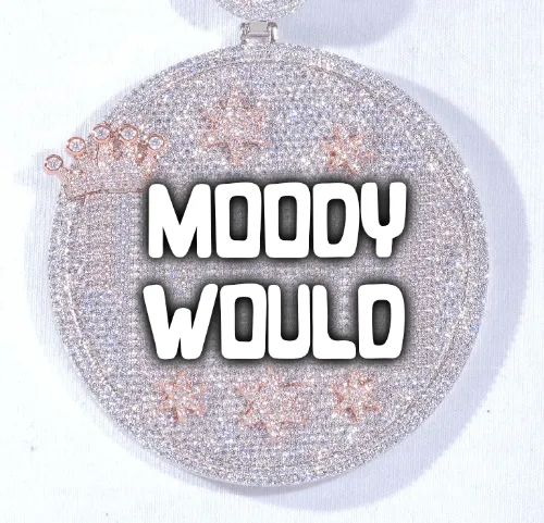 CUSTOM LETTER NECKLACE 3D BIG CROWN DISC sold by The GUU Shop