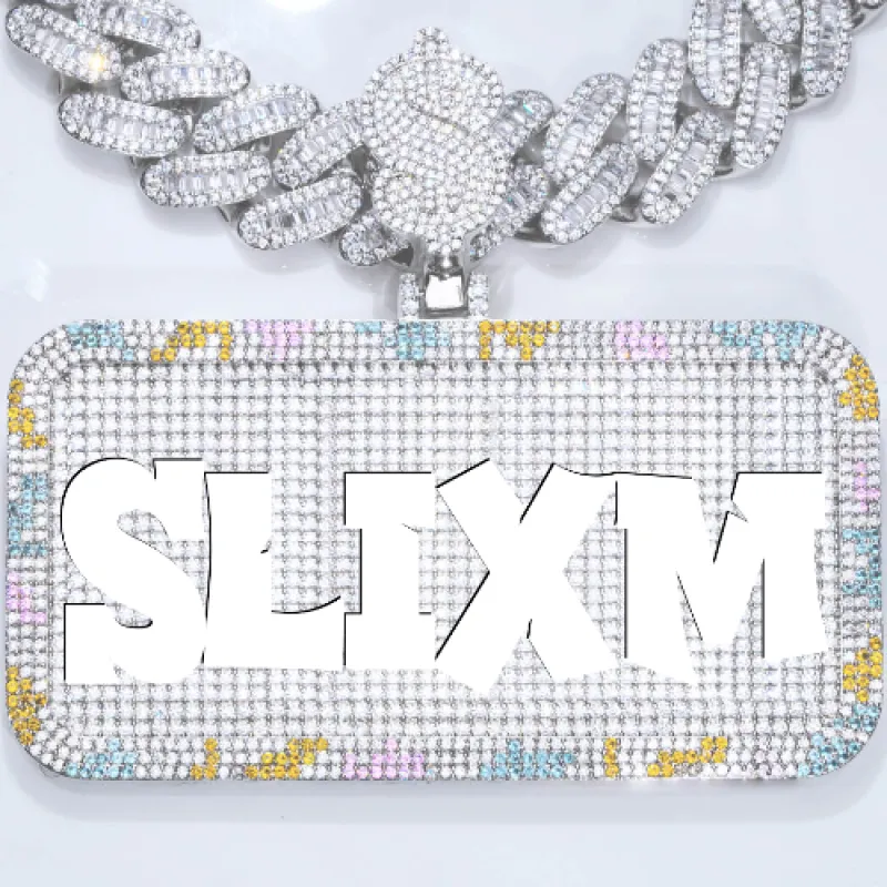 CUSTOM LETTER NECKLACE 3D COLORFUL SQUARE sold by The GUU Shop