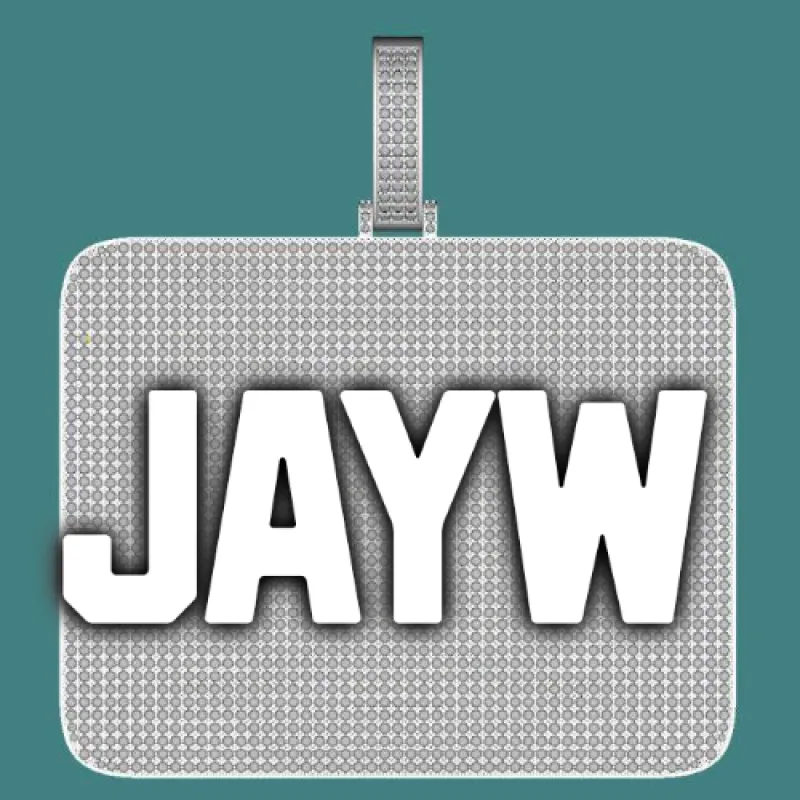 CUSTOM LETTER NECKLACE 3D BIG SQUARE sold by The GUU Shop