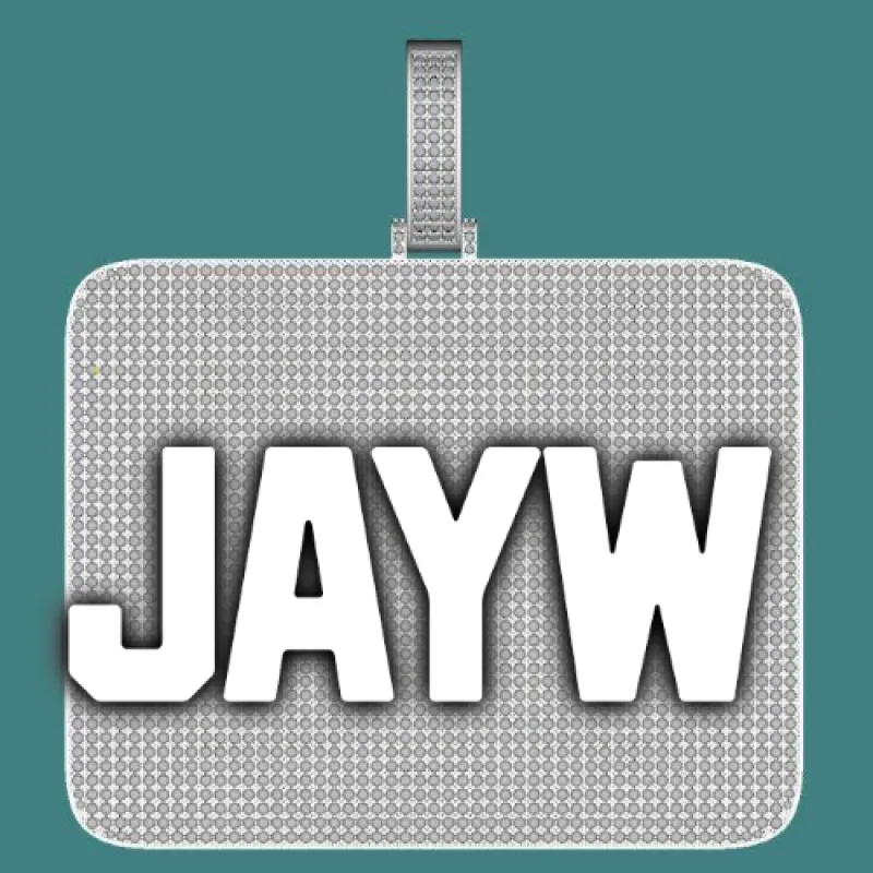 CUSTOM LETTER NECKLACE 3D BIG SQUARE sold by The GUU Shop