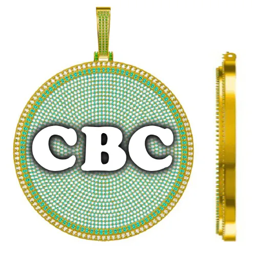 CUSTOM LETTER NECKLACE 3D BIG DISC sold by The GUU Shop