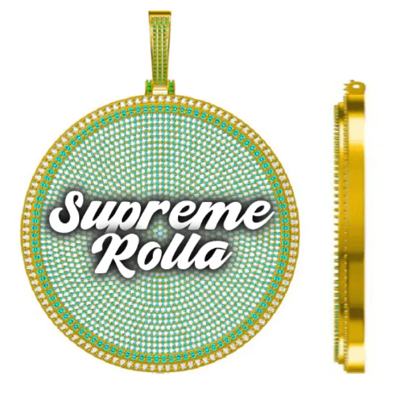 CUSTOM LETTER NECKLACE 3D BIG DISC sold by The GUU Shop