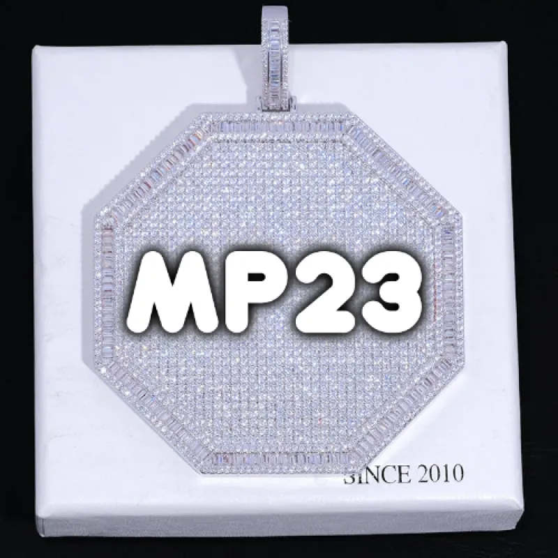 CUSTOM LETTER NECKLACE 3D BIG OCTAGON sold by The GUU Shop