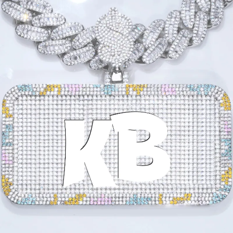 CUSTOM LETTER NECKLACE 3D COLORFUL SQUARE sold by The GUU Shop